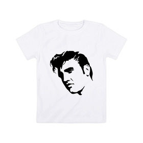 Детская футболка хлопок с принтом Элвис Пресли. (Elvis Presley) в Санкт-Петербурге, 100% хлопок | круглый вырез горловины, полуприлегающий силуэт, длина до линии бедер | rocknroll | лицо | музыка | певец | ретро | рок н ролл