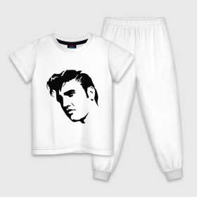 Детская пижама хлопок с принтом Элвис Пресли. (Elvis Presley) в Санкт-Петербурге, 100% хлопок |  брюки и футболка прямого кроя, без карманов, на брюках мягкая резинка на поясе и по низу штанин
 | rocknroll | лицо | музыка | певец | ретро | рок н ролл