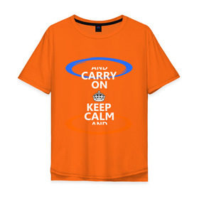 Мужская футболка хлопок Oversize с принтом Keep calm... (portal) в Санкт-Петербурге, 100% хлопок | свободный крой, круглый ворот, “спинка” длиннее передней части | keep calm | keep calm porta | сохраняйте спокойствиеl
