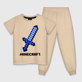 Детская пижама хлопок с принтом Меч minecraft в Санкт-Петербурге, 100% хлопок |  брюки и футболка прямого кроя, без карманов, на брюках мягкая резинка на поясе и по низу штанин
 | boom | minecraft | игры | компьютерные игры | майнкрафт