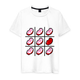Мужская футболка хлопок с принтом Сердца minecraft в Санкт-Петербурге, 100% хлопок | прямой крой, круглый вырез горловины, длина до линии бедер, слегка спущенное плечо. | boom | minecraft | игры | компьютерные игры | майнкрафт