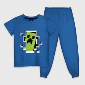 Детская пижама хлопок с принтом Crash Minecraft в Санкт-Петербурге, 100% хлопок |  брюки и футболка прямого кроя, без карманов, на брюках мягкая резинка на поясе и по низу штанин
 | boom | media | minecraft | игры | компьютерные игры | майнкрафт