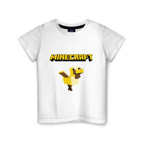 Детская футболка хлопок с принтом Minecraft duck в Санкт-Петербурге, 100% хлопок | круглый вырез горловины, полуприлегающий силуэт, длина до линии бедер | boom | minecraft | игры | компьютерные игры | майнкрафт
