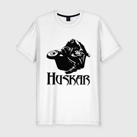 Мужская футболка премиум с принтом Huskar в Санкт-Петербурге, 92% хлопок, 8% лайкра | приталенный силуэт, круглый вырез ворота, длина до линии бедра, короткий рукав | 