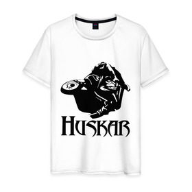 Мужская футболка хлопок с принтом Huskar в Санкт-Петербурге, 100% хлопок | прямой крой, круглый вырез горловины, длина до линии бедер, слегка спущенное плечо. | 