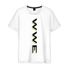 Мужская футболка хлопок с принтом WWE - вертикаль в Санкт-Петербурге, 100% хлопок | прямой крой, круглый вырез горловины, длина до линии бедер, слегка спущенное плечо. | джон сина