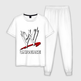 Мужская пижама хлопок с принтом WWE universe в Санкт-Петербурге, 100% хлопок | брюки и футболка прямого кроя, без карманов, на брюках мягкая резинка на поясе и по низу штанин
 | джон сина