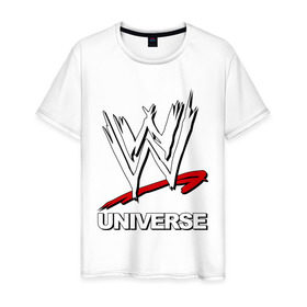 Мужская футболка хлопок с принтом WWE universe в Санкт-Петербурге, 100% хлопок | прямой крой, круглый вырез горловины, длина до линии бедер, слегка спущенное плечо. | джон сина