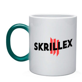 Кружка хамелеон с принтом Skrillex logo 2 в Санкт-Петербурге, керамика | меняет цвет при нагревании, емкость 330 мл | dub step | dubstep | skrilex | skrillex | даб степ | дабстеп | ди джей | диджей | музыка | скриллекс