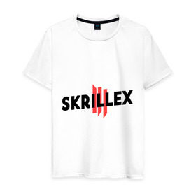 Мужская футболка хлопок с принтом Skrillex logo 2 в Санкт-Петербурге, 100% хлопок | прямой крой, круглый вырез горловины, длина до линии бедер, слегка спущенное плечо. | dub step | dubstep | skrilex | skrillex | даб степ | дабстеп | ди джей | диджей | музыка | скриллекс