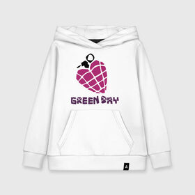 Детская толстовка хлопок с принтом Green day is love в Санкт-Петербурге, 100% хлопок | Круглый горловой вырез, эластичные манжеты, пояс, капюшен | billie joe armstrong | green day | green day t shirt | rock | билли джо армстронг | граната | грин дэй | любовь | музыка | рок группа | рука | сердце