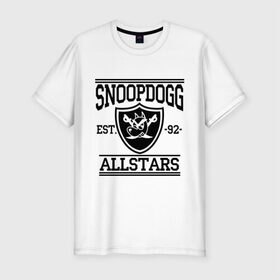 Мужская футболка премиум с принтом Snoopdogg в Санкт-Петербурге, 92% хлопок, 8% лайкра | приталенный силуэт, круглый вырез ворота, длина до линии бедра, короткий рукав | snoopdogg | зарубежный рэп | музыка | рэп | снуп дог