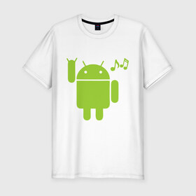 Мужская футболка премиум с принтом android dance в Санкт-Петербурге, 92% хлопок, 8% лайкра | приталенный силуэт, круглый вырез ворота, длина до линии бедра, короткий рукав | android | андроид