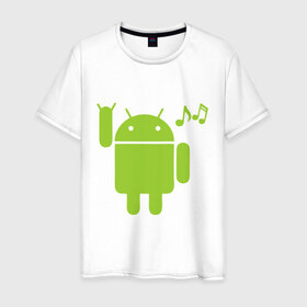 Мужская футболка хлопок с принтом android dance в Санкт-Петербурге, 100% хлопок | прямой крой, круглый вырез горловины, длина до линии бедер, слегка спущенное плечо. | android | андроид