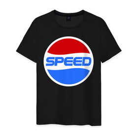 Мужская футболка хлопок с принтом Pepsi Speed в Санкт-Петербурге, 100% хлопок | прямой крой, круглый вырез горловины, длина до линии бедер, слегка спущенное плечо. | pepsi | speed | антибренд | бренд | пепси | скорость