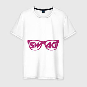 Мужская футболка хлопок с принтом Swag винтажные очки в Санкт-Петербурге, 100% хлопок | прямой крой, круглый вырез горловины, длина до линии бедер, слегка спущенное плечо. | Тематика изображения на принте: swag | очки | сваг | свег | свег стиль | свэг