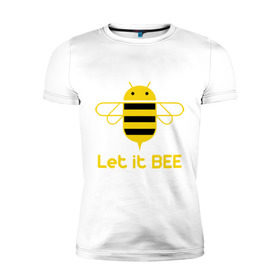 Мужская футболка премиум с принтом Android - Let It Bee в Санкт-Петербурге, 92% хлопок, 8% лайкра | приталенный силуэт, круглый вырез ворота, длина до линии бедра, короткий рукав | 