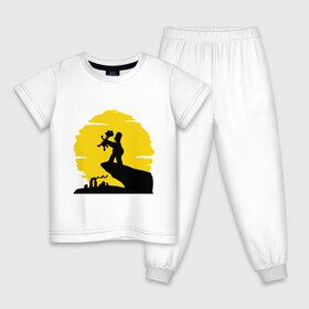 Детская пижама хлопок с принтом Homer & Bart в Санкт-Петербурге, 100% хлопок |  брюки и футболка прямого кроя, без карманов, на брюках мягкая резинка на поясе и по низу штанин
 | гомер