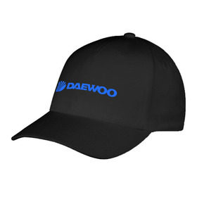 Бейсболка с принтом Daewoo горизонтальный в Санкт-Петербурге, 100% хлопок | классический козырек, металлическая застежка-регулятор размера | daewoo | автомобиль daewoo | автомобиль дейву | дайву | логотип daewoo | логотип дайву | логотип дейву