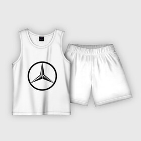 Детская пижама с шортами хлопок с принтом Mercedes Benz logo в Санкт-Петербурге,  |  | mercedes | mercedes benz | логотип mercedes | логотип mercedes benz | логотип мерседерс бенс | мерен | мерседерс | мерседерс бенс