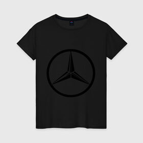 Женская футболка хлопок с принтом Mercedes-Benz logo в Санкт-Петербурге, 100% хлопок | прямой крой, круглый вырез горловины, длина до линии бедер, слегка спущенное плечо | mercedes | mercedes benz | логотип mercedes | логотип mercedes benz | логотип мерседерс бенс | мерен | мерседерс | мерседерс бенс