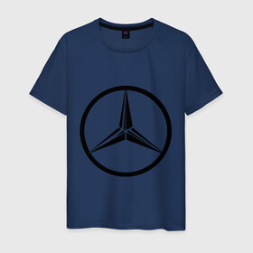 Мужская футболка хлопок с принтом Mercedes-Benz logo в Санкт-Петербурге, 100% хлопок | прямой крой, круглый вырез горловины, длина до линии бедер, слегка спущенное плечо. | mercedes | mercedes benz | логотип mercedes | логотип mercedes benz | логотип мерседерс бенс | мерен | мерседерс | мерседерс бенс