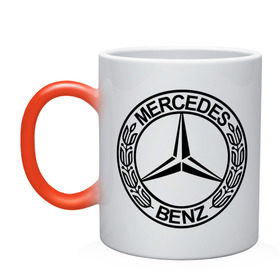Кружка хамелеон с принтом Mercedes-Benz в Санкт-Петербурге, керамика | меняет цвет при нагревании, емкость 330 мл | mercedes | mercedes benz | логотип mercedes | логотип mercedes benz | логотип мерседерс бенс | мерен | мерседерс | мерседерс бенс