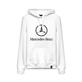 Женская толстовка хлопок с принтом Logo Mercedes-Benz в Санкт-Петербурге, френч-терри, мягкий теплый начес внутри (100% хлопок) | карман-кенгуру, эластичные манжеты и нижняя кромка, капюшон с подкладом и шнурком | mercedes | mercedes benz | логотип mercedes | логотип mercedes benz | логотип мерседерс бенс | мерен | мерседерс | мерседерс бенс