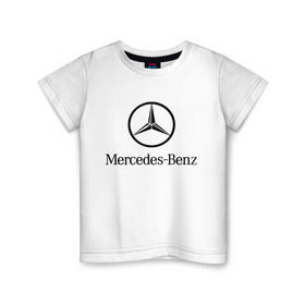 Детская футболка хлопок с принтом Logo Mercedes-Benz в Санкт-Петербурге, 100% хлопок | круглый вырез горловины, полуприлегающий силуэт, длина до линии бедер | Тематика изображения на принте: mercedes | mercedes benz | логотип mercedes | логотип mercedes benz | логотип мерседерс бенс | мерен | мерседерс | мерседерс бенс