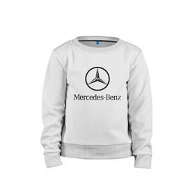 Детский свитшот хлопок с принтом Logo Mercedes-Benz в Санкт-Петербурге, 100% хлопок | круглый вырез горловины, эластичные манжеты, пояс и воротник | Тематика изображения на принте: mercedes | mercedes benz | логотип mercedes | логотип mercedes benz | логотип мерседерс бенс | мерен | мерседерс | мерседерс бенс