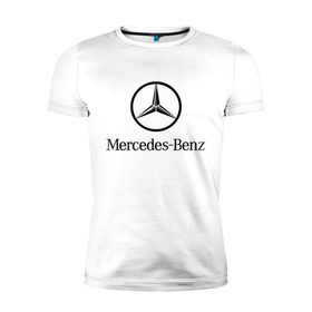 Мужская футболка премиум с принтом Logo Mercedes-Benz в Санкт-Петербурге, 92% хлопок, 8% лайкра | приталенный силуэт, круглый вырез ворота, длина до линии бедра, короткий рукав | Тематика изображения на принте: mercedes | mercedes benz | логотип mercedes | логотип mercedes benz | логотип мерседерс бенс | мерен | мерседерс | мерседерс бенс
