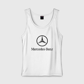 Женская майка хлопок с принтом Logo Mercedes-Benz в Санкт-Петербурге, 95% хлопок, 5% эластан |  | mercedes | mercedes benz | логотип mercedes | логотип mercedes benz | логотип мерседерс бенс | мерен | мерседерс | мерседерс бенс