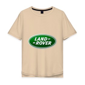 Мужская футболка хлопок Oversize с принтом Logo Land Rover в Санкт-Петербурге, 100% хлопок | свободный крой, круглый ворот, “спинка” длиннее передней части | land rove | автомобиль land rove | автомобиль ланд ровер | ланд ровер