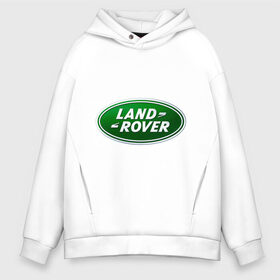 Мужское худи Oversize хлопок с принтом Logo Land Rover в Санкт-Петербурге, френч-терри — 70% хлопок, 30% полиэстер. Мягкий теплый начес внутри —100% хлопок | боковые карманы, эластичные манжеты и нижняя кромка, капюшон на магнитной кнопке | land rove | автомобиль land rove | автомобиль ланд ровер | ланд ровер