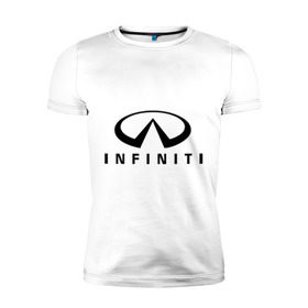 Мужская футболка премиум с принтом Infiniti logo в Санкт-Петербурге, 92% хлопок, 8% лайкра | приталенный силуэт, круглый вырез ворота, длина до линии бедра, короткий рукав | infiniti автомобиль | автомобиль инфинити | инфинити | логотип infiniti | логотип инфинити