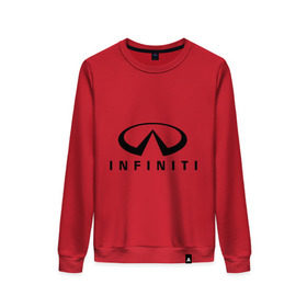 Женский свитшот хлопок с принтом Infiniti logo в Санкт-Петербурге, 100% хлопок | прямой крой, круглый вырез, на манжетах и по низу широкая трикотажная резинка  | infiniti автомобиль | автомобиль инфинити | инфинити | логотип infiniti | логотип инфинити