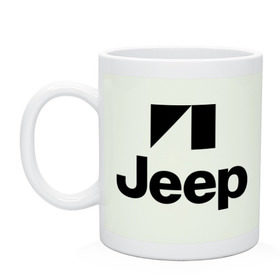 Кружка с принтом Jeep logo в Санкт-Петербурге, керамика | объем — 330 мл, диаметр — 80 мм. Принт наносится на бока кружки, можно сделать два разных изображения | Тематика изображения на принте: jeep | автомобиль jeep | автомобиль джип | джип | логотип jeep | логотип джип