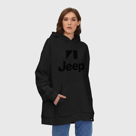 Худи SuperOversize хлопок с принтом Jeep logo в Санкт-Петербурге, 70% хлопок, 30% полиэстер, мягкий начес внутри | карман-кенгуру, эластичная резинка на манжетах и по нижней кромке, двухслойный капюшон
 | jeep | автомобиль jeep | автомобиль джип | джип | логотип jeep | логотип джип