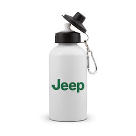 Бутылка спортивная с принтом Logo Jeep в Санкт-Петербурге, металл | емкость — 500 мл, в комплекте две пластиковые крышки и карабин для крепления | Тематика изображения на принте: jeep | автомобиль jeep | автомобиль джип | джип | логотип jeep | логотип джип