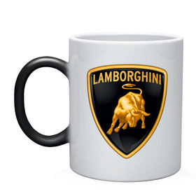 Кружка хамелеон с принтом Lamborghini logo в Санкт-Петербурге, керамика | меняет цвет при нагревании, емкость 330 мл | lamborghini | автомобиль lamborghini | ламборджини | ламборджини автомобиль | логотип lamborghini | логотип ламборджини