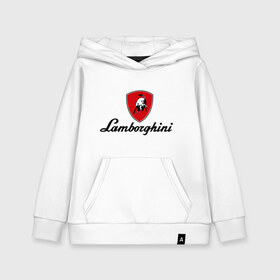 Детская толстовка хлопок с принтом Logo lamborghini в Санкт-Петербурге, 100% хлопок | Круглый горловой вырез, эластичные манжеты, пояс, капюшен | Тематика изображения на принте: lamborghini | автомобиль lamborghini | ламборджини | ламборджини автомобиль | логотип lamborghini | логотип ламборджини