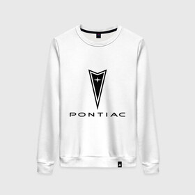 Женский свитшот хлопок с принтом Pontiac logo в Санкт-Петербурге, 100% хлопок | прямой крой, круглый вырез, на манжетах и по низу широкая трикотажная резинка  | pontiac | автомобиль pontiac | логотип pontiac | логотип понтиак | понтиак | понтиак автомобиль