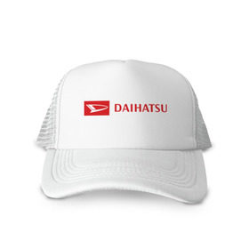 Кепка тракер с сеткой с принтом Daihatsu logo в Санкт-Петербурге, трикотажное полотно; задняя часть — сетка | длинный козырек, универсальный размер, пластиковая застежка | daihatsu | автомобиль daihatsu | логотип daihatsu