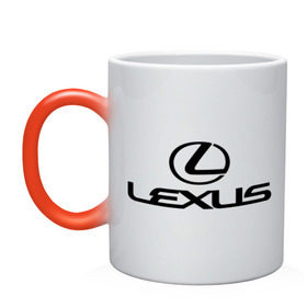 Кружка хамелеон с принтом Lexus logo в Санкт-Петербурге, керамика | меняет цвет при нагревании, емкость 330 мл | lexus | автобренды | автолюбителям | бренд | лексус | логотип