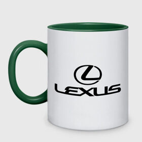 Кружка двухцветная с принтом Lexus logo в Санкт-Петербурге, керамика | объем — 330 мл, диаметр — 80 мм. Цветная ручка и кайма сверху, в некоторых цветах — вся внутренняя часть | Тематика изображения на принте: lexus | автобренды | автолюбителям | бренд | лексус | логотип