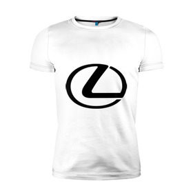 Мужская футболка премиум с принтом Logo lexus в Санкт-Петербурге, 92% хлопок, 8% лайкра | приталенный силуэт, круглый вырез ворота, длина до линии бедра, короткий рукав | Тематика изображения на принте: lexus | автобренды | автолюбителям | бренд | лексус | логотип
