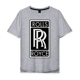 Мужская футболка хлопок Oversize с принтом Rolls-Royce в Санкт-Петербурге, 100% хлопок | свободный крой, круглый ворот, “спинка” длиннее передней части | Тематика изображения на принте: rolls royce | rr | автобренды | автолюбителям | бренд | логотип | ролл ройс | ролс ройс