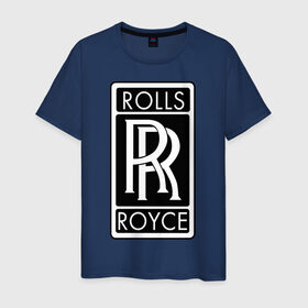 Мужская футболка хлопок с принтом Rolls-Royce в Санкт-Петербурге, 100% хлопок | прямой крой, круглый вырез горловины, длина до линии бедер, слегка спущенное плечо. | Тематика изображения на принте: rolls royce | rr | автобренды | автолюбителям | бренд | логотип | ролл ройс | ролс ройс