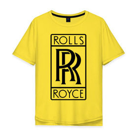 Мужская футболка хлопок Oversize с принтом Rolls-Royce logo в Санкт-Петербурге, 100% хлопок | свободный крой, круглый ворот, “спинка” длиннее передней части | rolls royce | rr | автобренды | автолюбителям | бренд | логотип | ролл ройс | ролс ройс