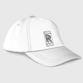 Бейсболка с принтом Rolls-Royce logo в Санкт-Петербурге, 100% хлопок | классический козырек, металлическая застежка-регулятор размера | rolls royce | rr | автобренды | автолюбителям | бренд | логотип | ролл ройс | ролс ройс